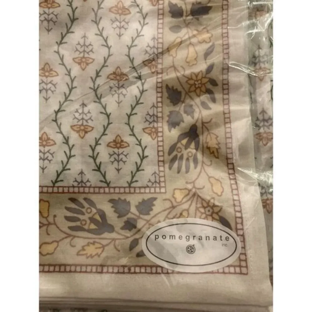 Pomegranate Placemats Napkins Set New Hand Blocked Print‎ Cotton Cream Provence